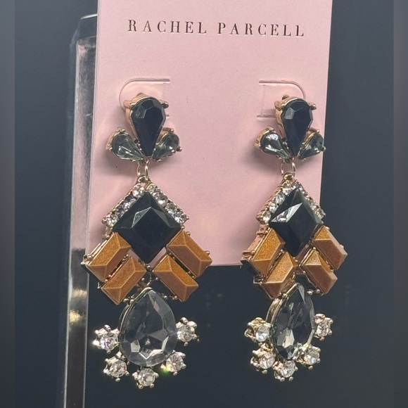 Luxe Rachel Parcell Crystal Drop Statement Earrings - Picture 8 of 11